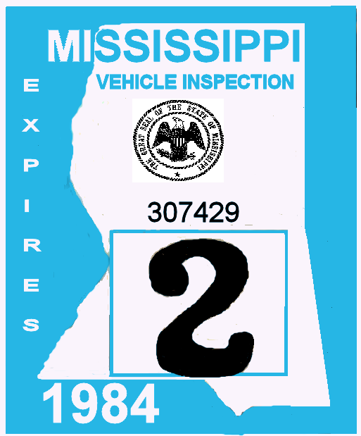 1984 Mississippi Inspection sticker